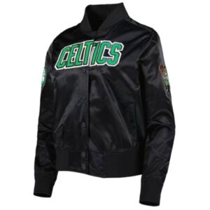 Pro Standard Black Boston Celtics NBA Satin Varsity Jacket