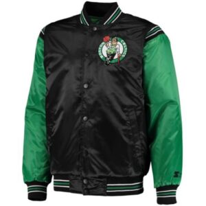 Starter Black Kelly Green Boston Celtics The Enforcer Varsity Satin Jacket