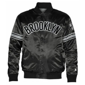 Brooklyn Nets Striped Satin Jacket