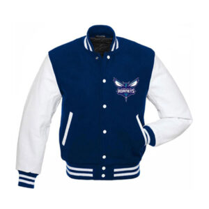 Charlotte Hornets Blue And White Varsity Wool Jacket
