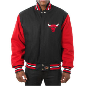 Men’s Chicago Bulls Jh Design Wool Leather Jacket