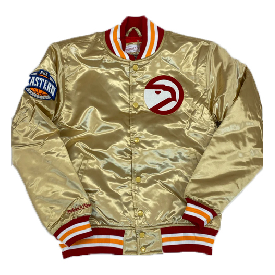Mitchell & Ness- Atlanta Hawks NBA Championship Golden Satin Varsity Jacket