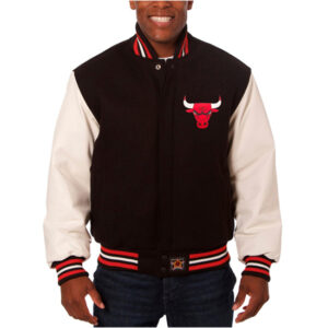 NBA Chicago Bulls JH Design Big & Tall Wool & Leather Jacket