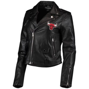 NBA Chicago Bulls The Wild Collective Black leather Jacket
