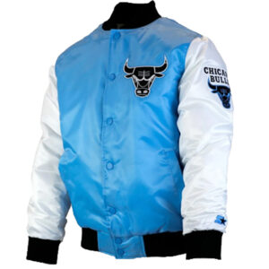 NBA Chicago Bulls Tobacco Road Blue and White Varsity Jacket