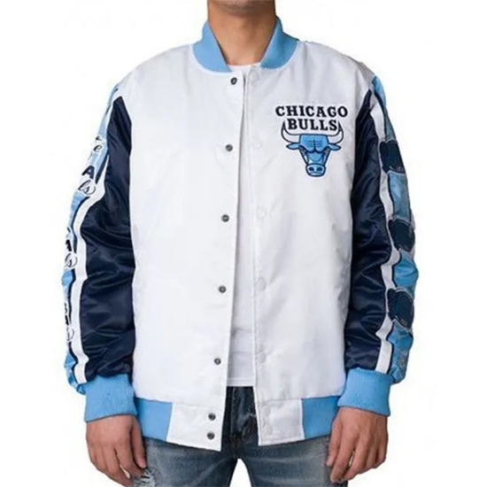 NBA Chicago Bulls White Varsity Jacket