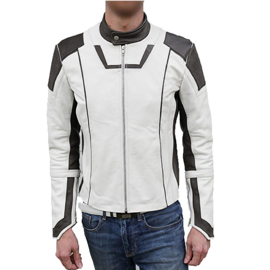 Elon Musk Spacex Flight Suit White Leather Jacket