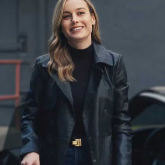 Fast X 2023 Brie Larson Black Leather Coat
