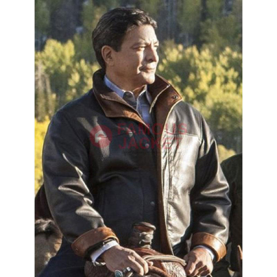Gil Birmingham Yellowstone Brown Leather Jacket