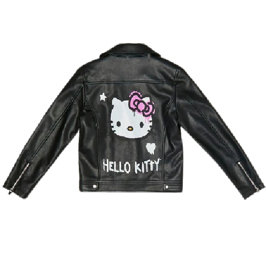 Girls Hello Kitty & Friends Moto Black Leather Jacket