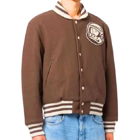 Men Astro Billionaire Boys Club Brown Wool Varsity Jacket