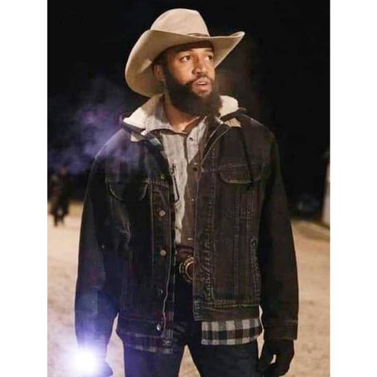 TV Series Yellowstone Denim Richards Black Denim Trucker Jacket
