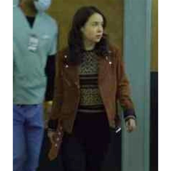 The Good Fight S05 Sarah Steele Brown Leather Jacket