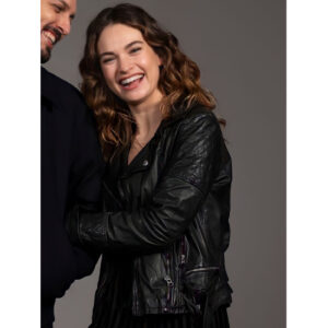 What’s Love Got To Do With It 2023 Lily James Black Leather Jacket
