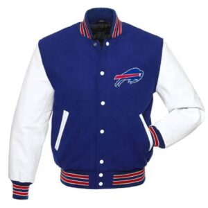 Buffalo Bills NFL Varsity Blue and White Letterman Jacket