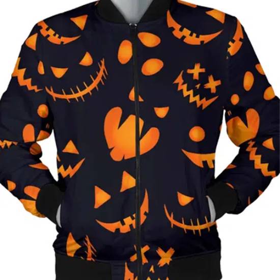 Halloween Festival Pumpkins Pattern Bomber Jacket