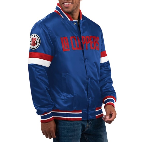 LA Clippers Home Game Royal Satin Jacket