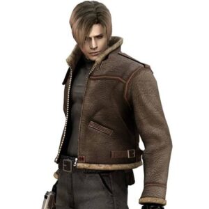 Leon S Kennedy Resident Evil 4 Brown Leather Jacket