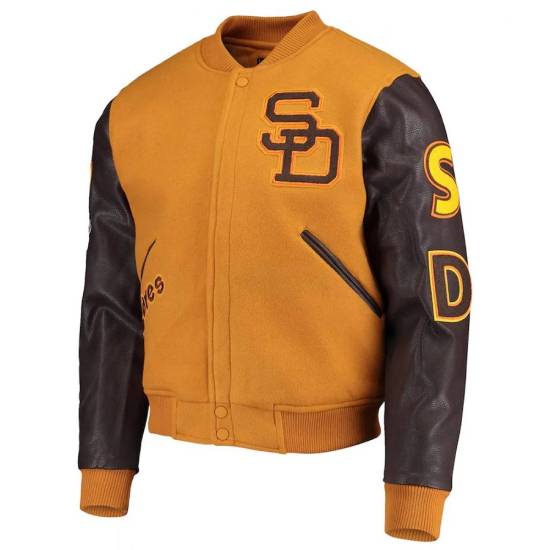 Logo San Diego Padres Orange Wool Varsity Jacket