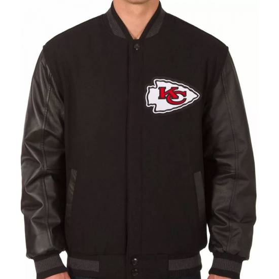 NFL Kansas City Chiefs Black Letterman Varsity Jacket