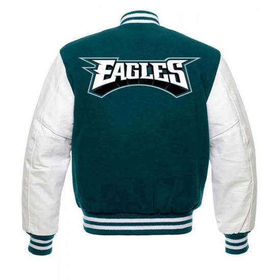 Philadelphia Eagles Green & White Letterman Jacket