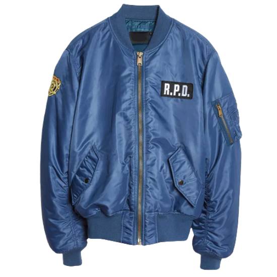 RPD Resident Evil 2 Flight Bomber Blue Jacket
