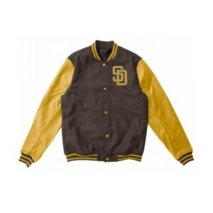 San Diego Padres Yellow and Brown Varsity Jacket