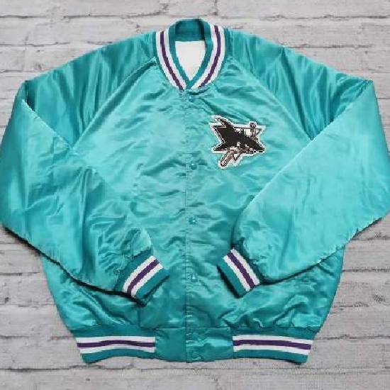 San Jose Sharks Aqua Satin Jacket