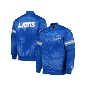 The Pick And Roll Detroit Lions Satin Blue Jacket