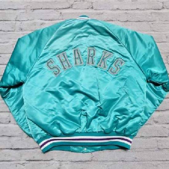 Vintage San Jose Sharks Full-snap Satin Jacket