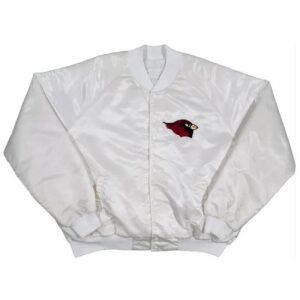 80s Arizona Cardinals White Bomber Satin Jacket