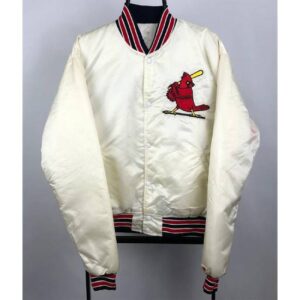 90s Arizona Cardinals Satin White Jacket