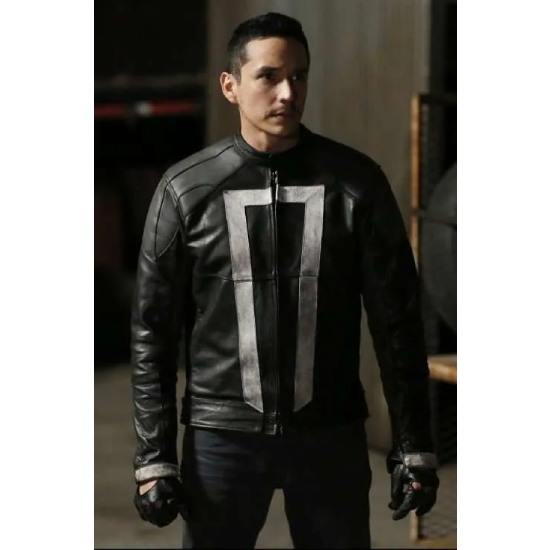 Agents of Shield Gabriel Luna Ghost Rider Black Leather Jacket
