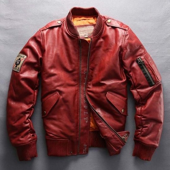 Avirex Ace of Spades Bomber Leather Jacket
