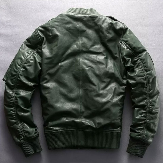 Avirex Ace of Spades Green Leather Jacket