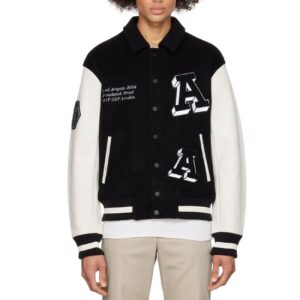 Axel Arigato Illusion Black And White Wool Varsity Jacket