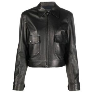 Crystal Reed Teen Wolf S01 Black Leather Jacket