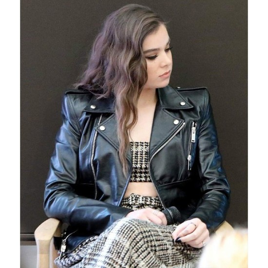 Hailee Steinfeld Black Leather Jacket