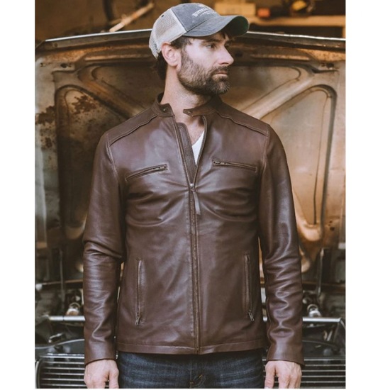 Men’s Biker Thompson Leather Brown Jacket