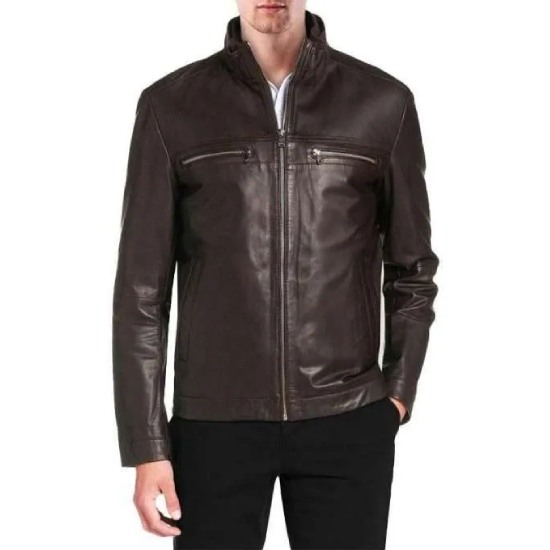 Men's Lambskin Dark Brown Leather Jacket