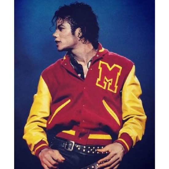 Michael Jackson Thriller Red And Yellow Letterman Varsity Jacket