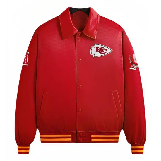 NFL Chiefs x Kith Red Bomber Satin Jacket
