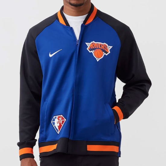 NY Knicks Showtime Varsity Blue And Black Jacket