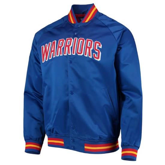 San Francisco Warriors 75th Anniversary Royal Blue Satin Jacket