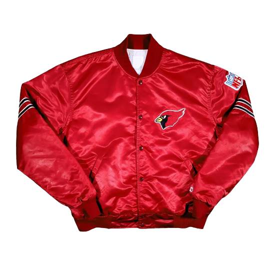 Starter Arizona Cardinals 80s Bomber Satin Red Full-Snap Jacket