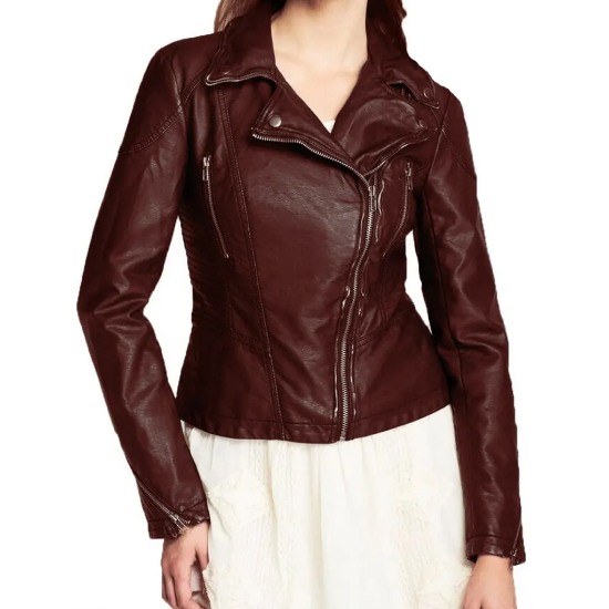 The Vampire Diaries S06 Liv Parker Brown Leather Jacket