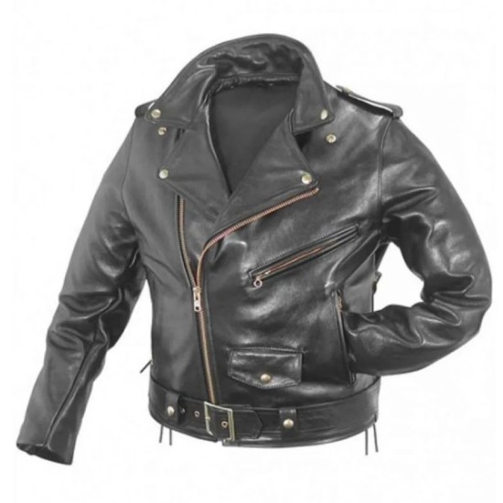 WWE Triple H Black Biker Leather Jacket