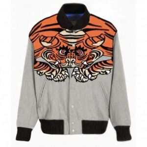 Kanye West Gray Wool Varsity Jacket