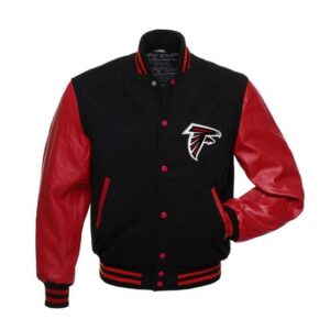 Atlanta Falcons Black And Red Letterman Jacket