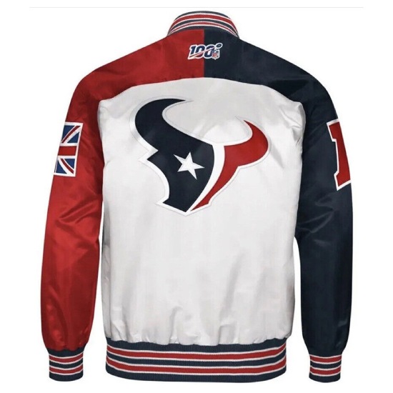 London Limited Edition Houston Texans White Starter Full-Snap Satin Jacket